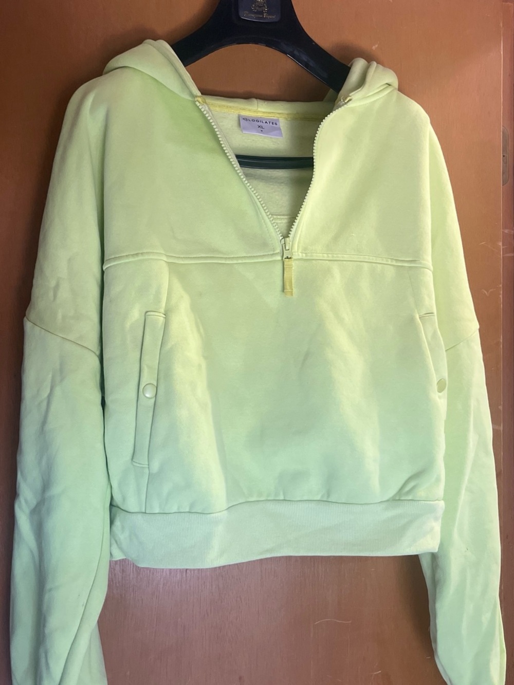 Women’s Light Lime Half-Zip Hooded Pullover